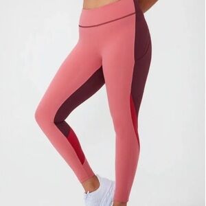 Outdoor Voices Zoom Full Length Legging in Desert Rose/Shiraz/Pomegranate
